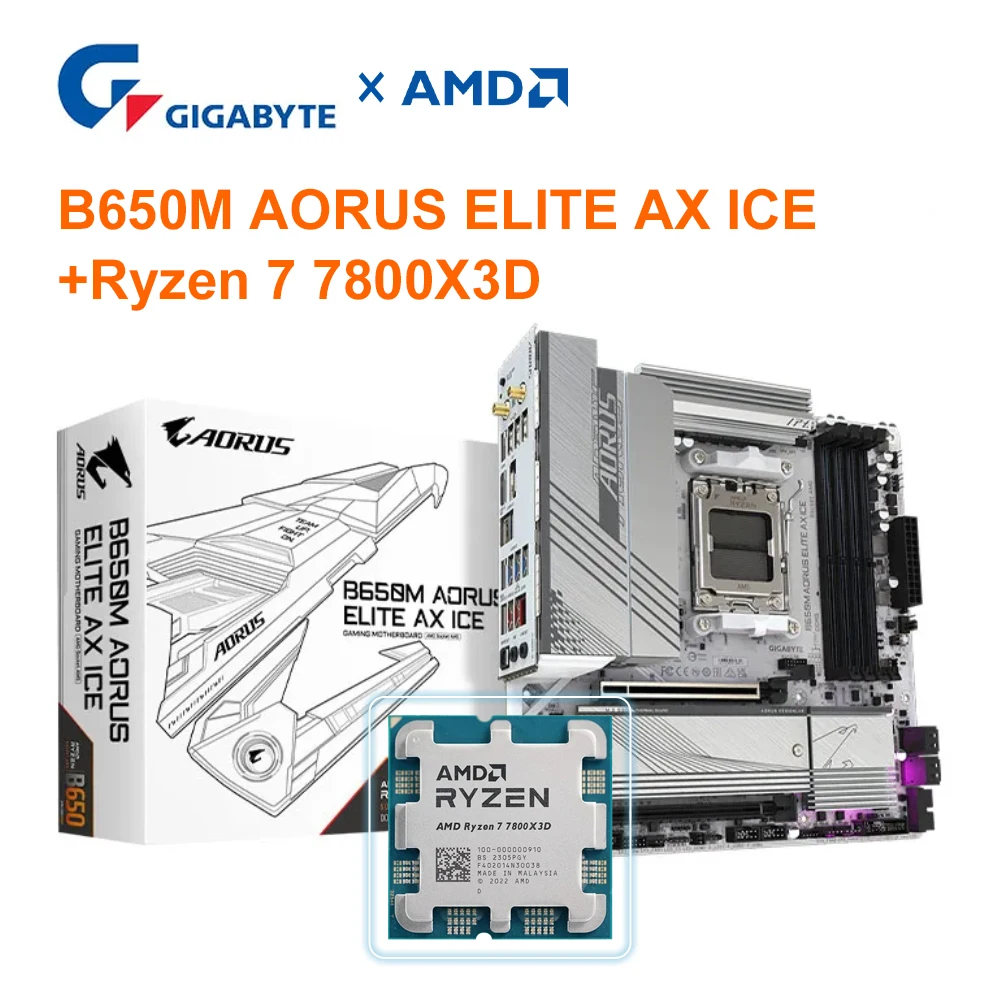 CPU 7800X3D+GIGABYTE B650M AORUS PRO AX Amazon.com: Micro Center AMD Ryzen 7 7800X3D CPU Processor with