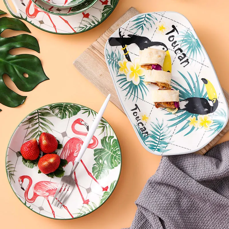 https://ae01.alicdn.com/kf/S067c8859072d4b249a4d409909b3fd4bj/Korean-style-Flamingo-Pattern-Tableware-Ceramic-Toucan-Household-Dinnerware-Rice-Bowl-Plate-Spoon-Bakeware-Kitchen-Tools.jpg