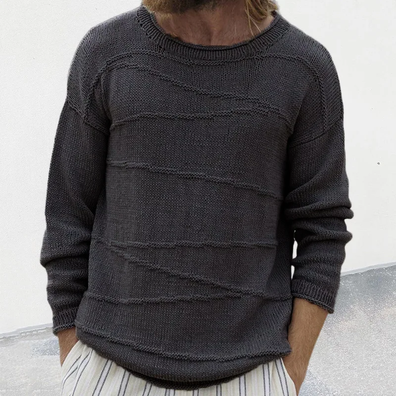 Men's Knitwear 2023 Autumn And Winter New Crew-Neck Knitwear Slim-Fit Pullover Base Sweater
