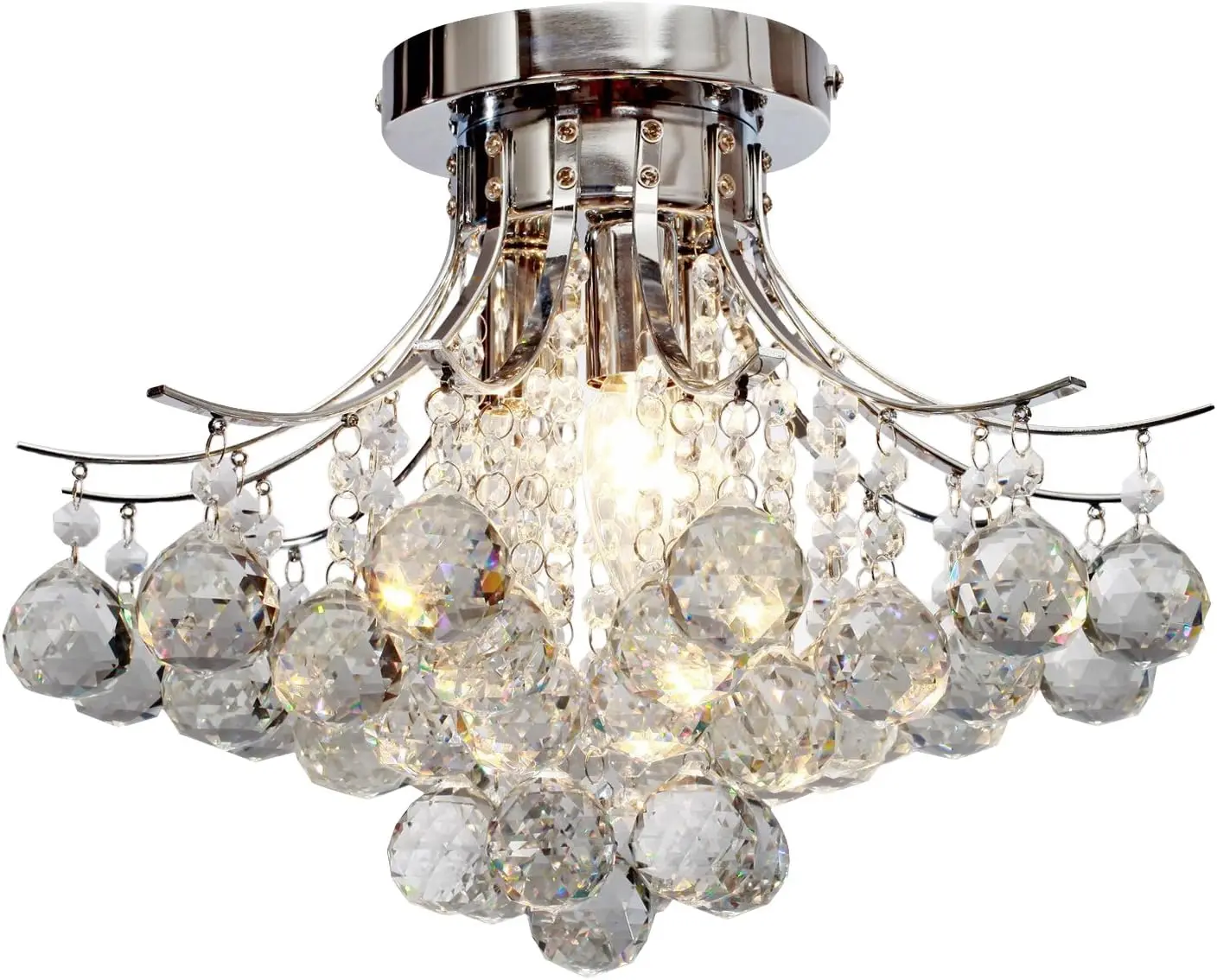 

Modern K9 Crystal Chandelier Light, Flush Mount Light Ceiling Chandelier Light Fixture for Dining Room Bathroom Bedroom Livingro