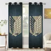 Wings of Liberty Attack on Titan Retro Shading Curtains  for Living Room Decoration Window Curtain 2 PC  1