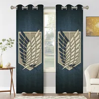 Wings of Liberty Attack on Titan Retro Shading Curtains  for Living Room Decoration Window Curtain 2 PC  1