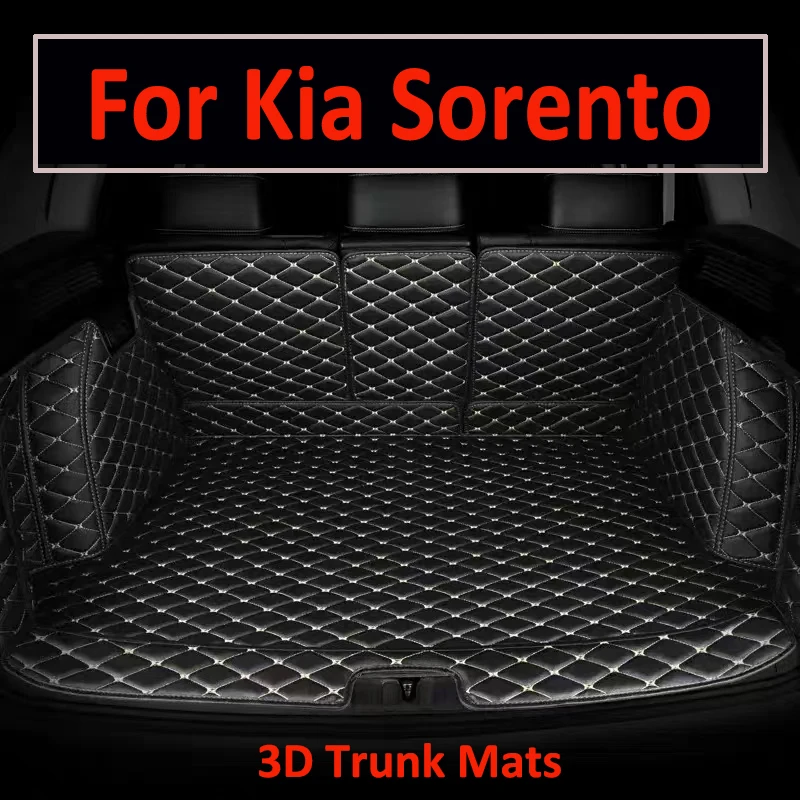 

Универсальные автомобильные коврики для багажника Kia Sorento Gia Sorento MQ4 2021 2022 2023, 7 сидений, кожаный коврик, поднос, ковер, грязь, автомобильные аксессуары