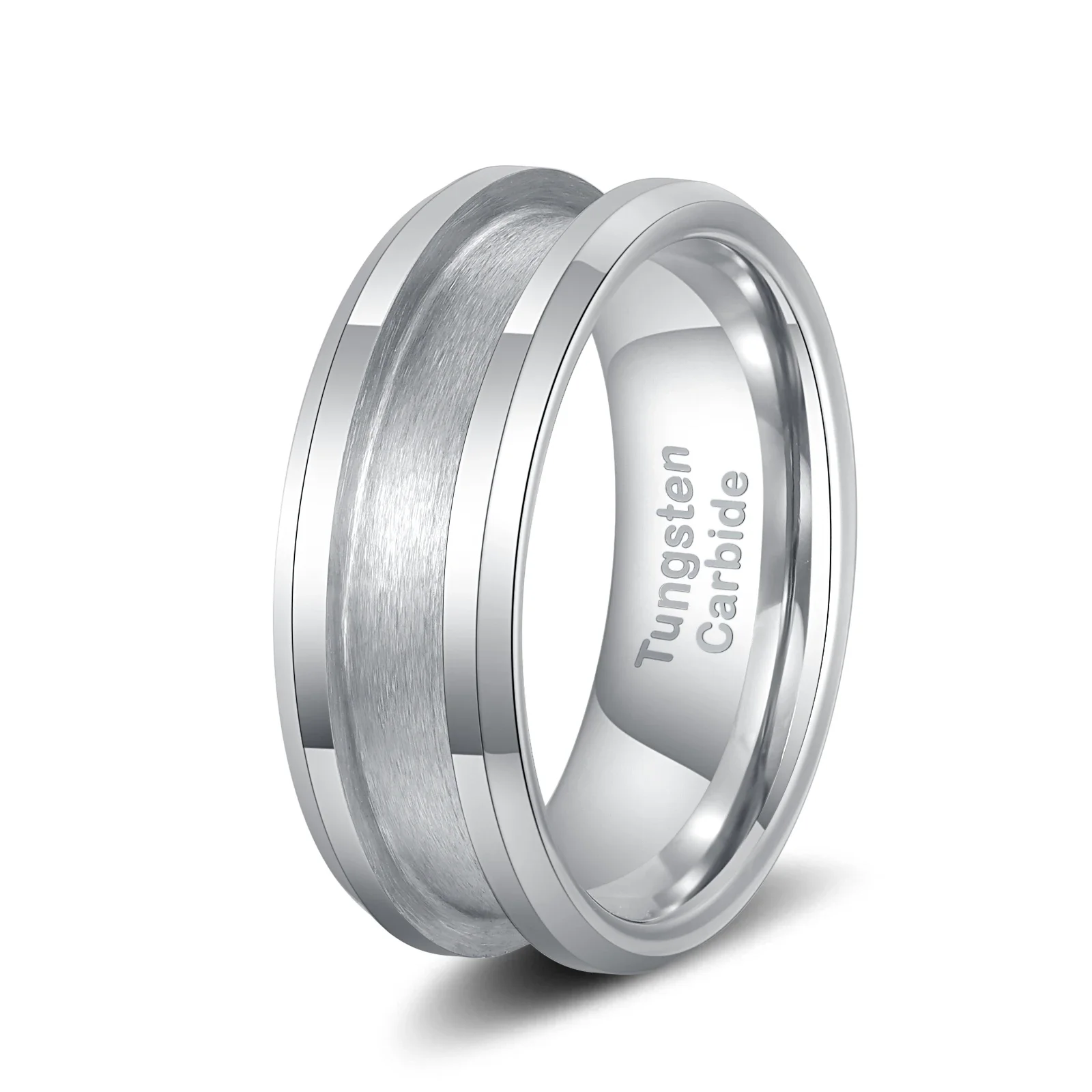 8mm Black White Ceramic Stainless Steel Titanium Tungsten Ring Core Blank For Inlay