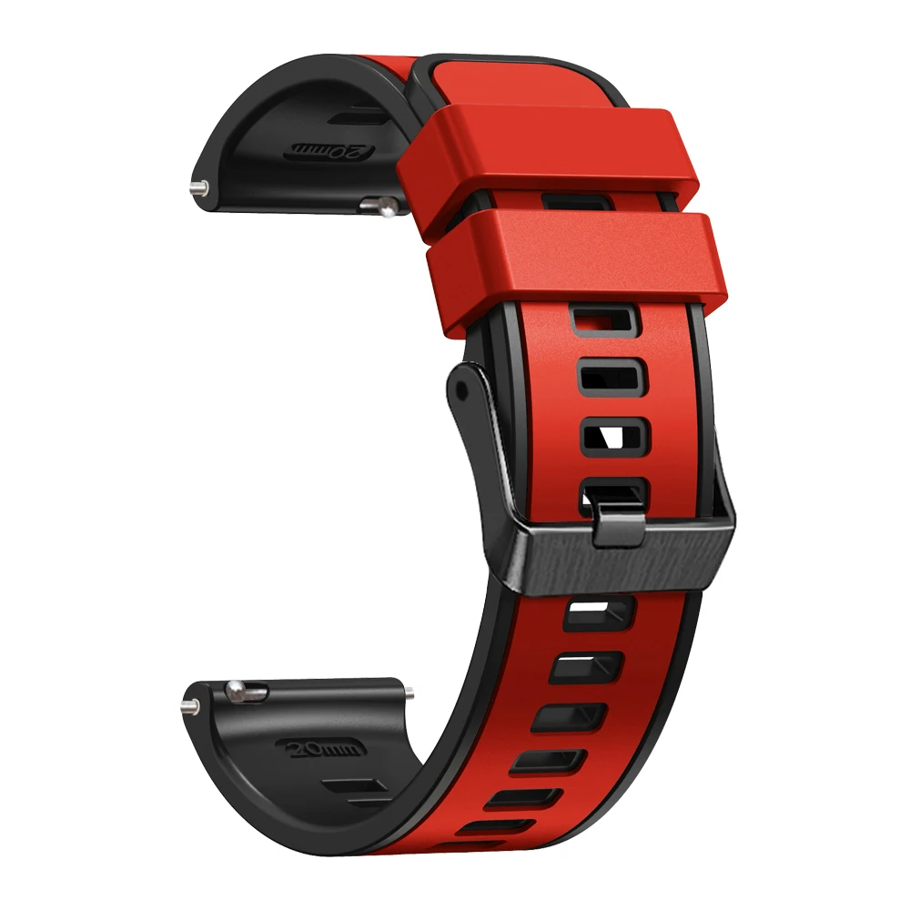 Silicone Bracelet Strap in Black - 20/22mm Adjustable Watch Band