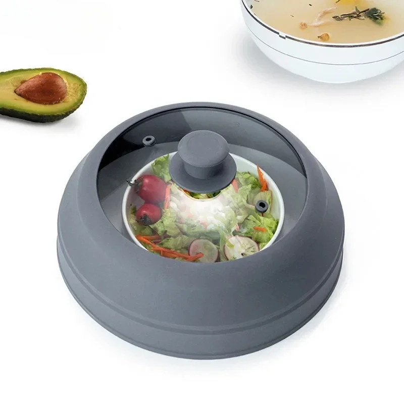 Microwave Splatter Cover Glass for Food 10.5inch Foldable Plate Silicone Splash Guard