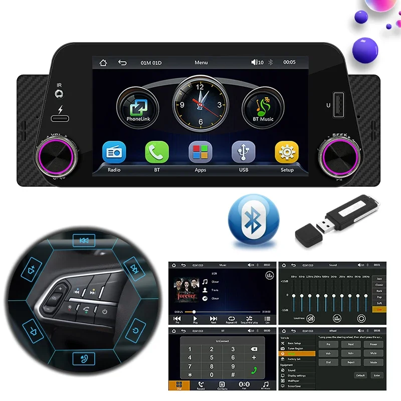 F152C   ̷ ũ, ڵ  ī÷, ȵ̵ ڵ, MP5 ÷̾, USB  ý,  , 1 Din, 5 ġ