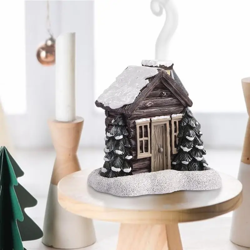Log Cabin Incenso Cono Bruciatore Aromaterapia Decor Resina Porta Incenso Centrotavola Colorato Oud Burning Gift Accessorio Per La Casa