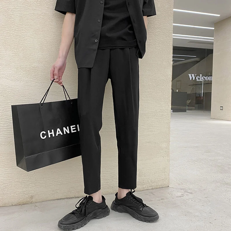 

2022 Men's Good Quality Trousers Three Color Optional Casual Pants Slim Fit Fashion Trend Black/khaki/grey Suit Pants Size 28-36