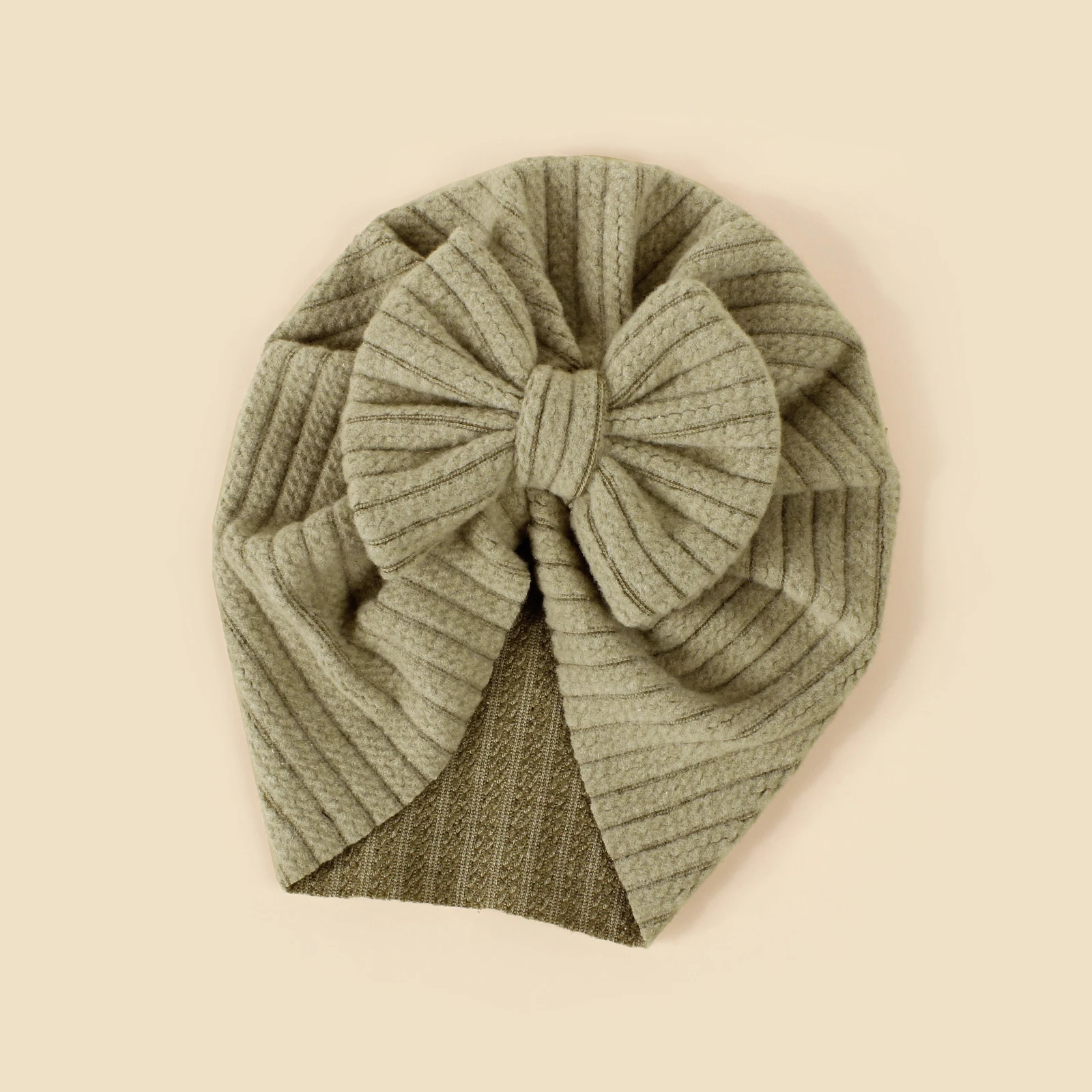 Baby Knot Turban Newborn Ribbed Hat 0-5T Elastic Knitted Bow Indian Cap Winter Cute Hats Infant Toddler Girls Boy Kid
