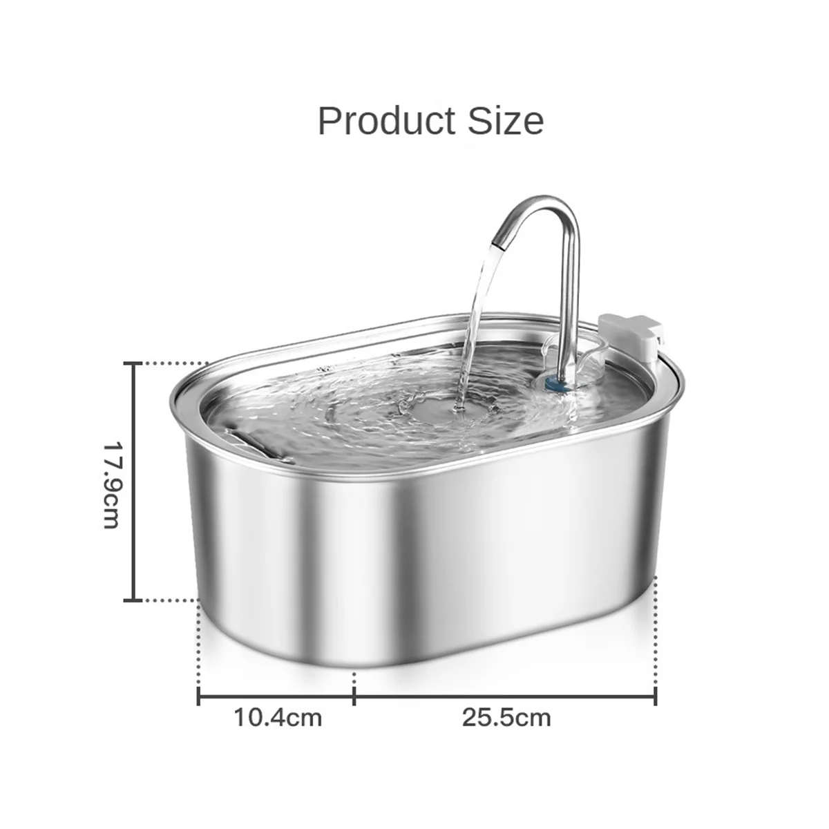 

Cats Water Fountain Stainless 108Oz/3,2L Pet Water Fountain Dog Water Dispenser Cats Fountains for Drinking Bowl US PLUG