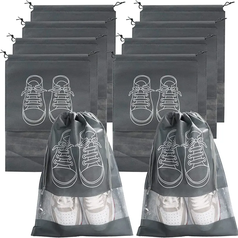 5pcs Portable Shoes Storage Bag Travel Waterproof Drawstring Pocket Shoes Storage Bag Closet
