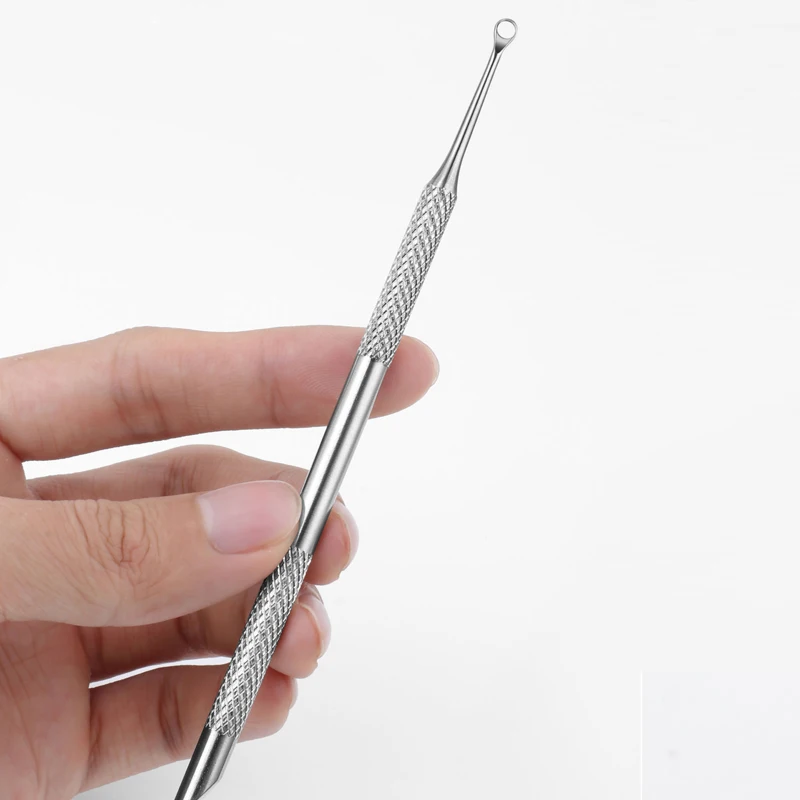 Nail Circle Beveled Head Stainless Steel Cuticle Pusher Nail Art Sanding Tablet Manicure Sticks Tool for Salon Nails Accessories 5