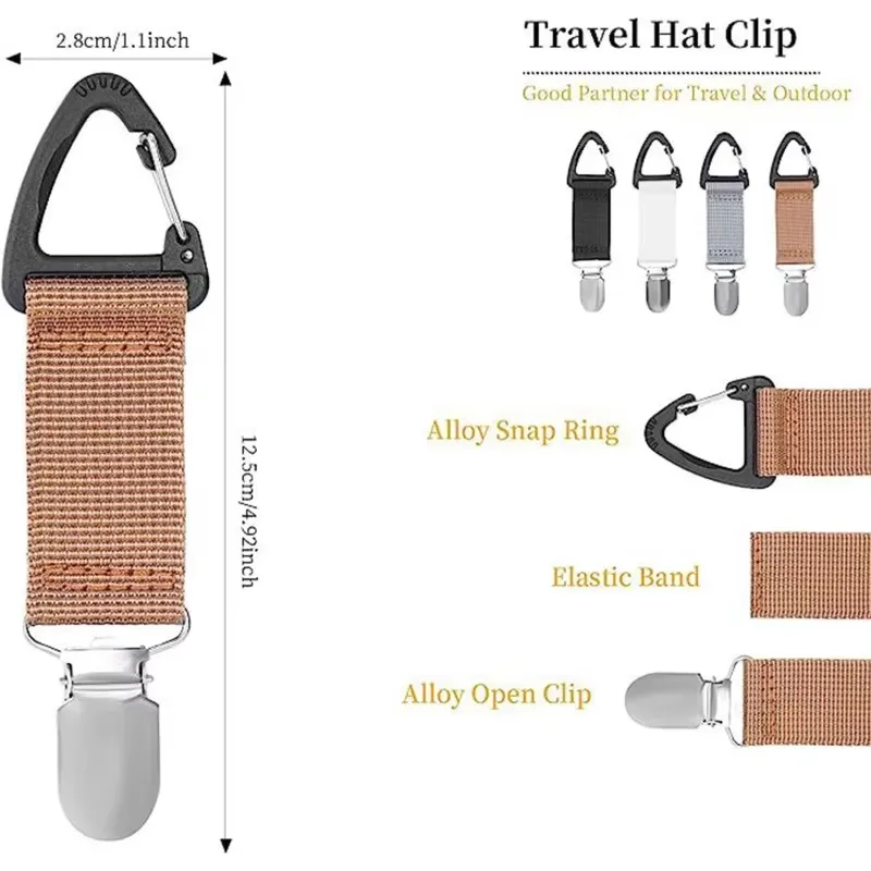 Outdoor travel straw hat clip Portable hat companion bag clip Multi-purpose outdoor glove organizer