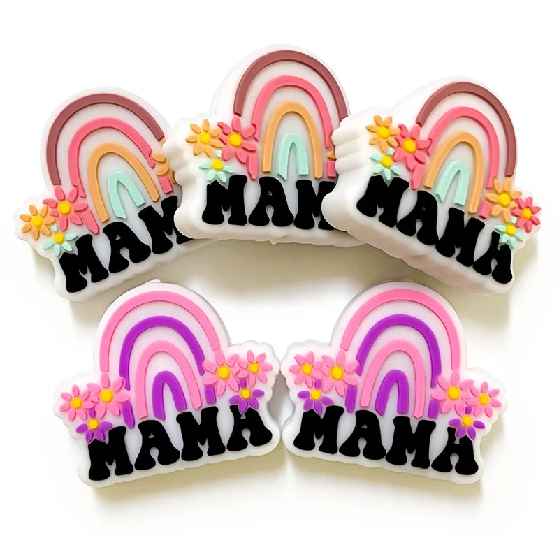 50pcs New Silicone Beads Cartoon Focal Beads Baby Toys DIY String Pen Bead Nipple Chain Jewelry Handwork Accessories Wholesale
