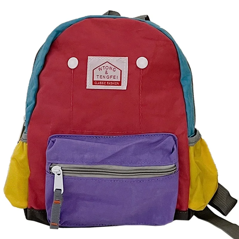Cute Children's Kindergarten Backpack Boys And Girls Color Block Small Backpack Trendy Hot Sale Of The Season Double Shoulder Ba 5