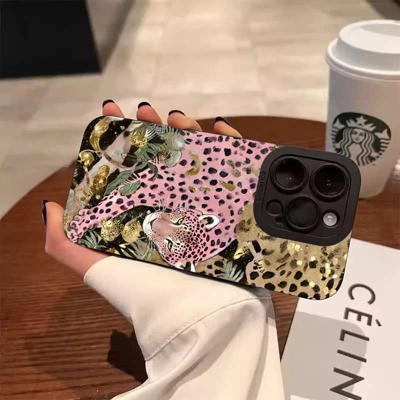 Leopard Print Floral Phone Case Cover