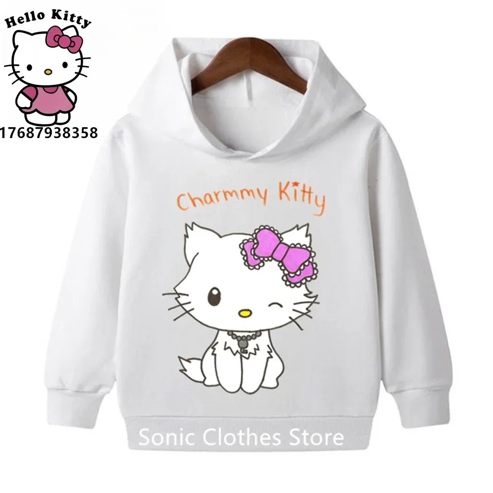 

Толстовка Kawaii Hello Kitty для детей, одежда для мальчиков, Модный пуловер Luffy, спортивная толстовка, пальто, одежда для девочек, толстовки