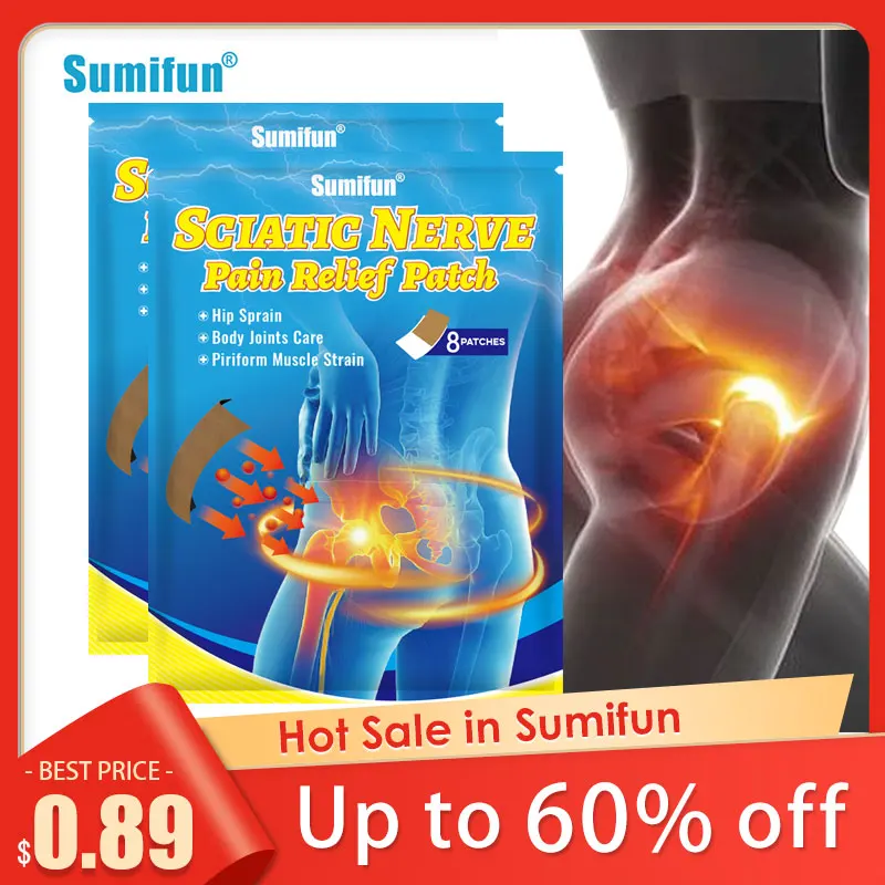 

8/16pcs Sumifun Sciatica Pain Relief Patch Crotch Care Sticker Piriformis Hip Pain Arthritis Muscle Soreness Orthopedic Care