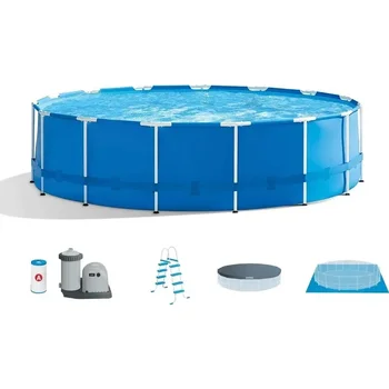 For 28241EH 15ft x 48in Metal Frame Outdoor Above Ground Swimming Pool Set with Filter Pump 1
