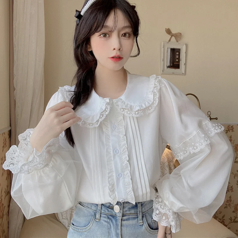 Ameri☆ RUFFLE FRILL CHIFFON BLOUSE ホワイト Ameri（アメリ）の「RUFFLE FRILL CHIFFON BLOUSE（シャツ