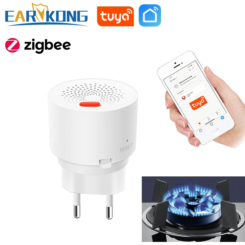 Zigbee Gas Leakage Detector Natural Gas Alarm Sensor For House Kitchen Security Support APP Notification And Alarm Reminder