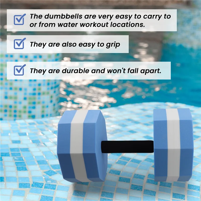 ELOS-EVA Foam Dumbbell Set, Water Weights, Water Aerobics, Aquatic Therapy, Pool Fitness, Workout(2Pcs)