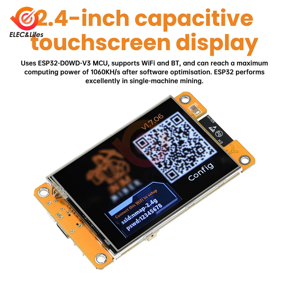 NMMiner NerdMiner CYD Hashrate 1060KH/s Lucky Miner 2.8 inch Cheap Yellow  Display Crypto Solo Lottery Bitcoin ESP32-2432S028 - AliExpress