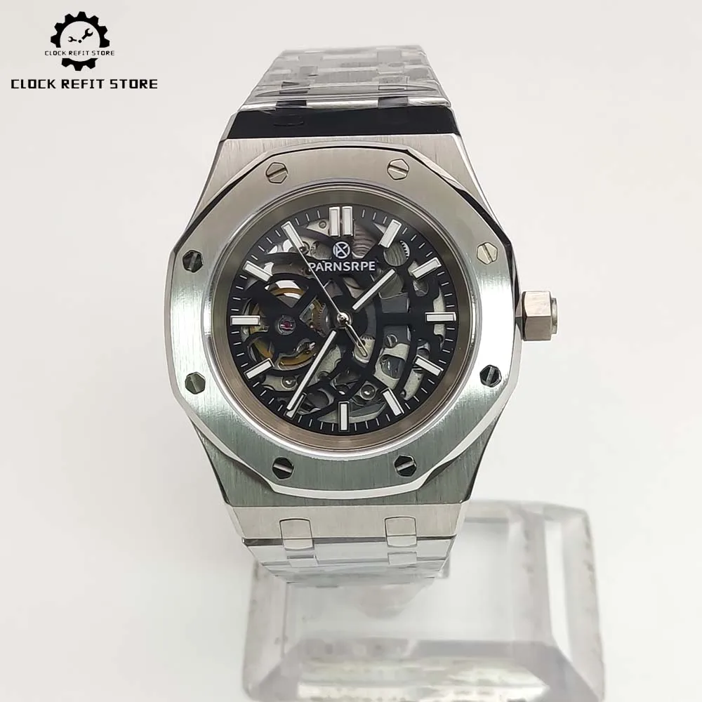 

PARNSRPE brand - 41 mm men's mechanical watch, stainless steel case and bracelet, NH70 calibre, luminous dial