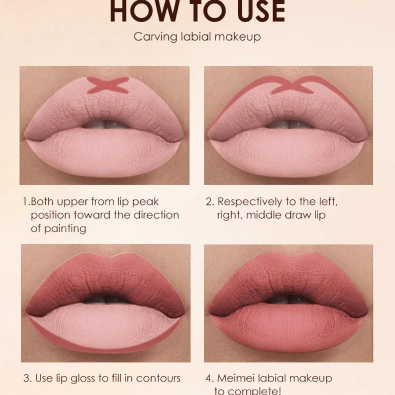 Lip Liner Set 2pcs Lipstick Lipliner Pen Matte Waterproof Contour Makeup Sexy Red Long Lasting Cosmetics