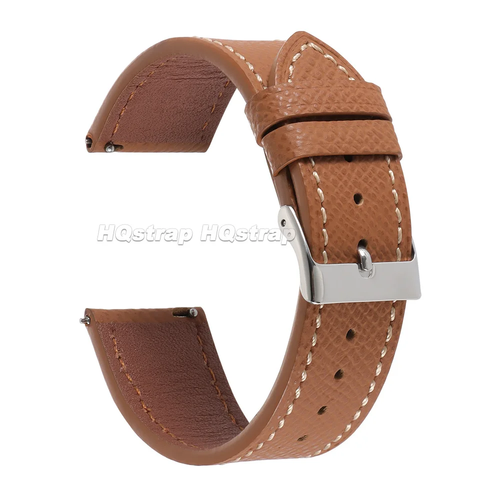 Elegant Genuine Leather Watch Strap - Soft & Comfortable Cowhide Bracelet for Men & Women