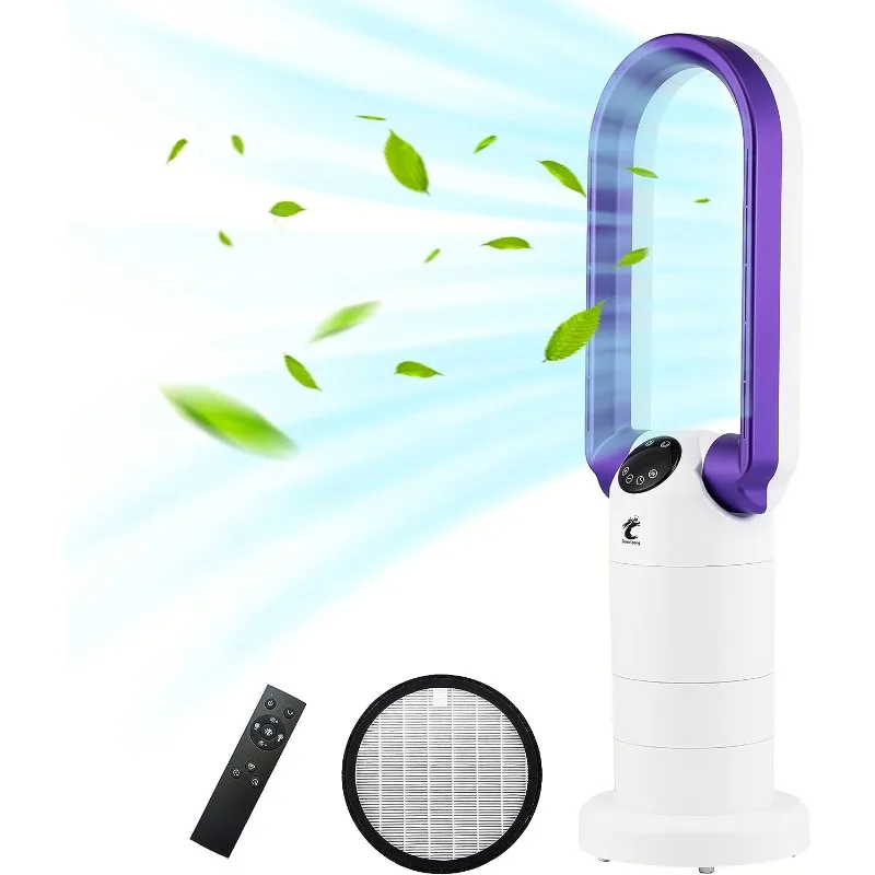 Bladeless Tower Fan u0026 H13 HEPA u0026 1500W Space Heater 3in1, 120° Swing u0026 210°  Tilt Head Table Fan, 29in - AliExpress