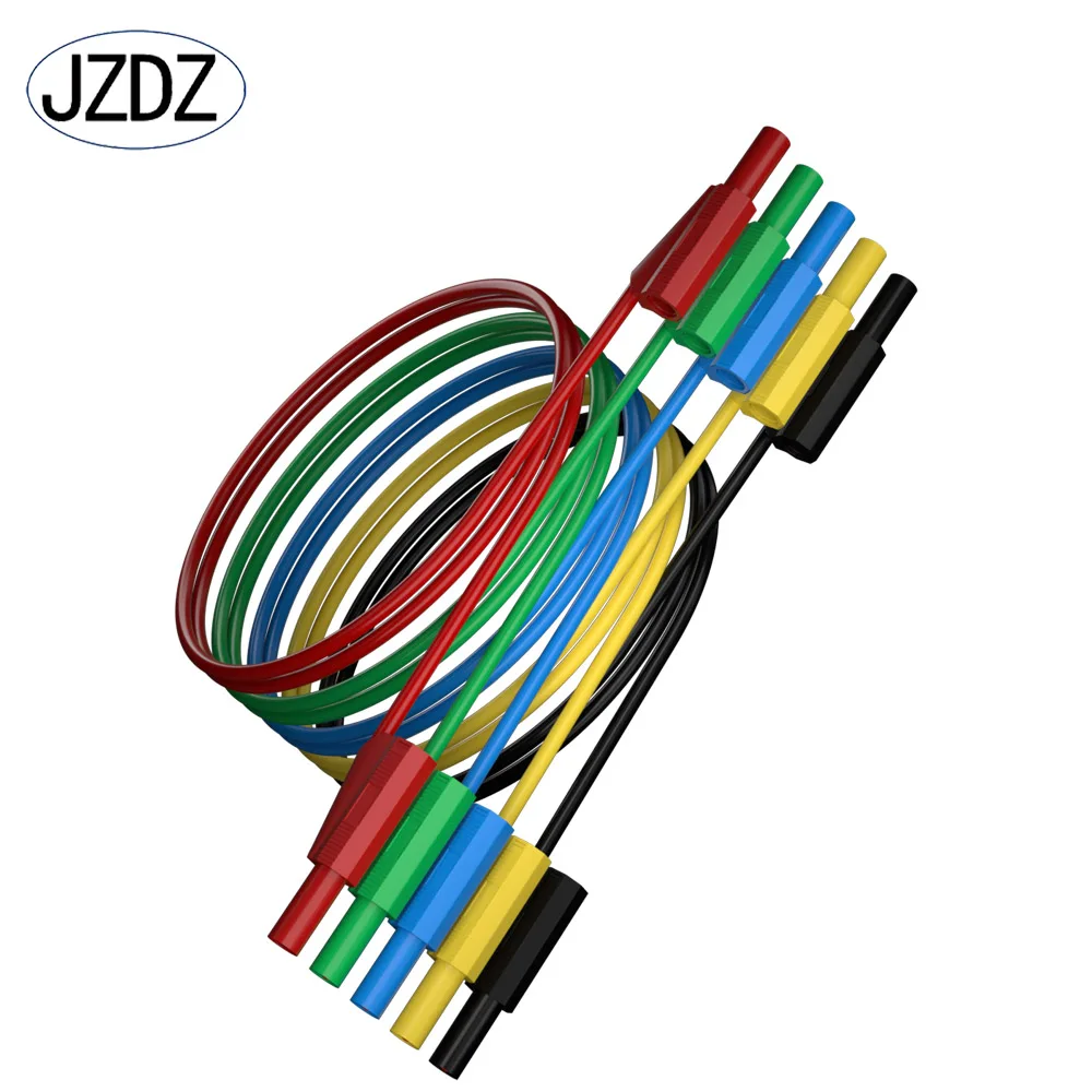 JZDZ 5 szt. W pełni izolowany od 4mm wtyczka bananowa 100cm, w pełni izolowany multimetr przewód testowy przewód 70021