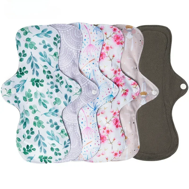 

1/5pcs set Random Color Absorbent Microfiber Bamboo Charcoal Menstrual Pads Waterproof Washable Reusable Sanitary Pads