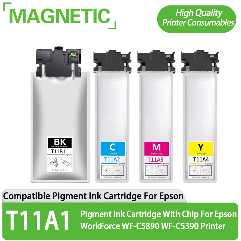 

South America T11A T11A1 T11B1 T11A2 T11A3 T11A4 Pigment Ink Cartridge With Chip For Epson WorkForce WF-C5890 WF-C5390 Printer