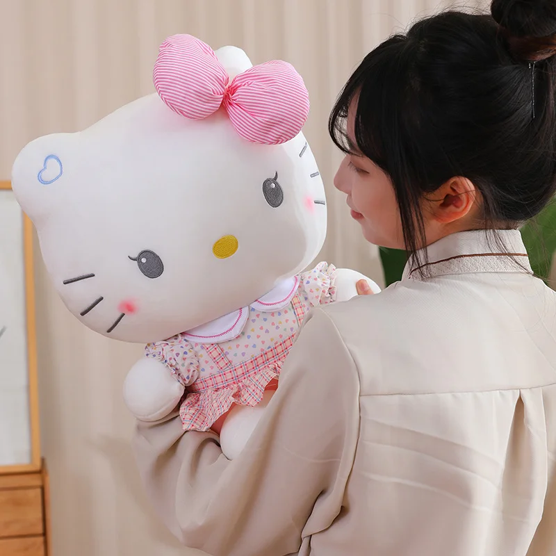 HQ 산리오 플러시 헬로 키티 봉제 인형, 마이 멜로디 착용 스커트, KT 고양이 장난감, 어린이 크리스마스 선물