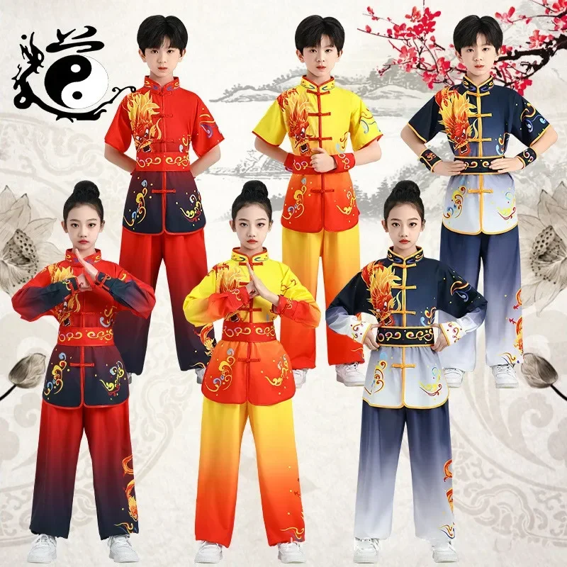 Ensemble d'arts martiaux pour garçons et filles, costume pour hommes, uniforme de Kung Fu, Costumes de Tai Chi pour femmes chinoises, ensembles Wushu pour enfants, vêtements pour bébés