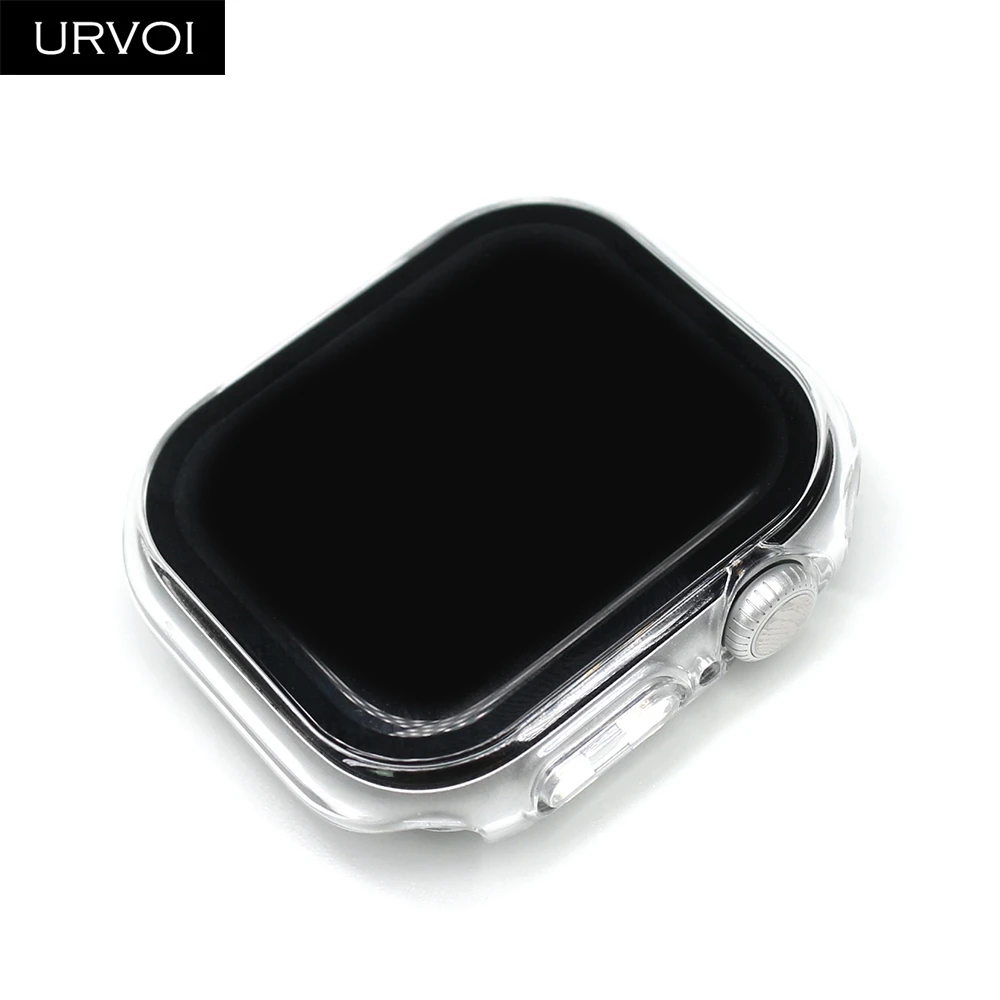 Apple Watch Screen Protector Case URVOI Full cover for Apple Watch ultra 2 series 10 9 8 7 6 Plastic bumper hard frame case with glass for iWatch screen protector