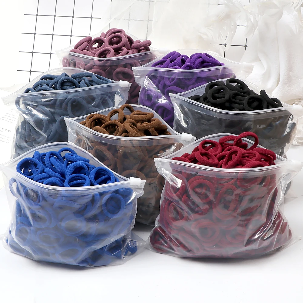 50/100PCS 3cm Children Headband High Elastic Solid Color Scrunchies Kids Baby Hair Bands Headwear Hair Accessories Gifts Holder 2