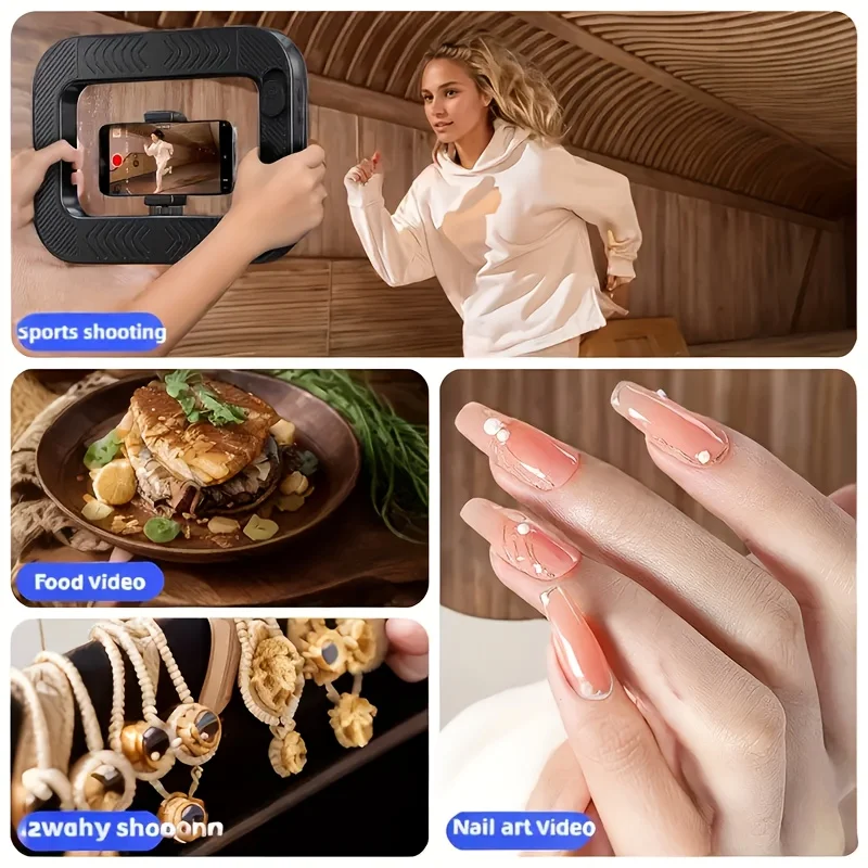 Portable Handheld LED Ring Fill Light USB Rechargeable Selfie Lamp for Phone Camera Makeup Live Broadcast Tiktok YouTube Video