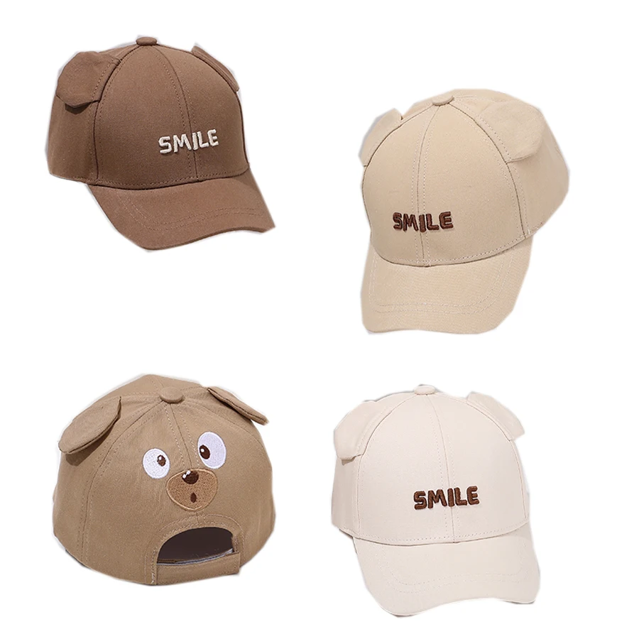 

Cartoon Cute Baby Baseball Cap Smile Embroidery Kids Cotton Hat Kawaii Bear Snapback Caps Spring Summer Sun Hats For Boys Girls