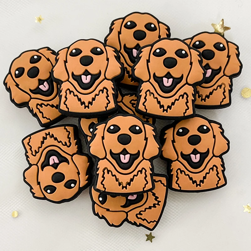 10pcs Baby Silicone Beads Food Grade Chewing Beads Cartoon Animal Golden Retriever Dog DIY Baby Pacifier Necklace