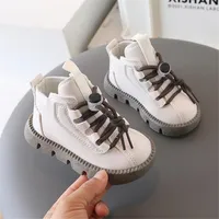 Toddler Leather Short Boot Lace Up Baby Casual Sneakers Fashion Children Ankle Boot 3
