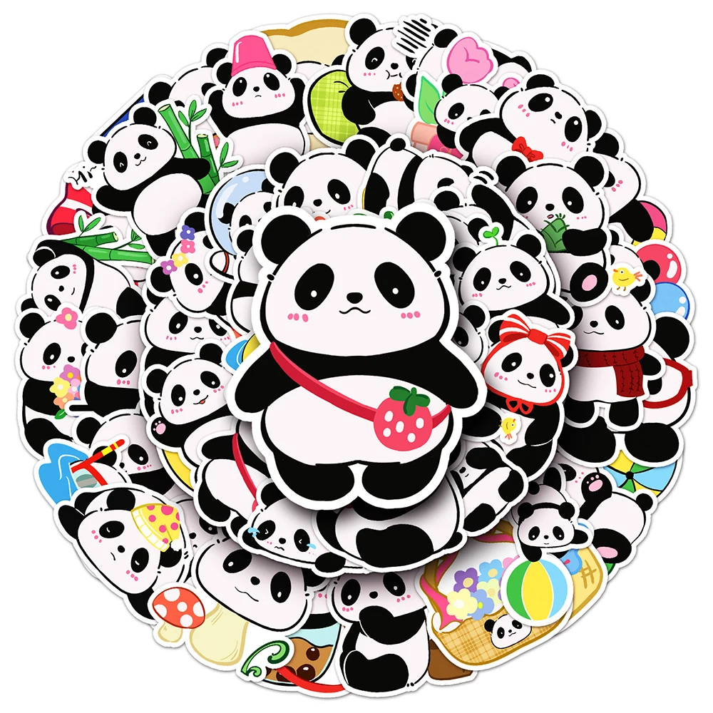 

10/30/50pcs Kawaii Panda Animal Stickers Decal Waterproof DIY Suitcase Notebook Fridge Bike PVC Sticker Fun for Kid Classic Toys