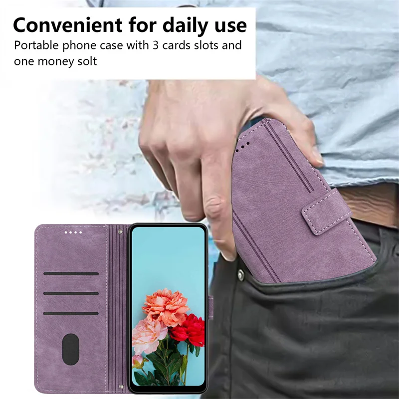 Leather Anti-Fall Wallet Phone Case - Luxury Skin Cover