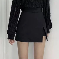Black Mini Skirts Women Irregular Side Slits High Waist A Line Shorts Skirts Summer Korean Fashion Chic Hip Wrap Skirt Female - Image 3