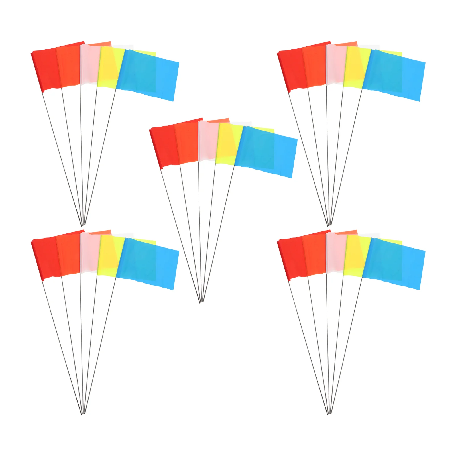 50 Pcs Landmark Flag Signal Outdoor Flags Marker Marking Surveying Equipment Sprinkle Water for Yard Supplies Steel Wire Lawn