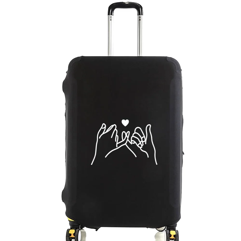 Unisex Luggage Cover 18-28 Inch Fashion White Picture Series Pattern Trolley Suitcase Elastic Dust Bags Case Travel Accessories 2