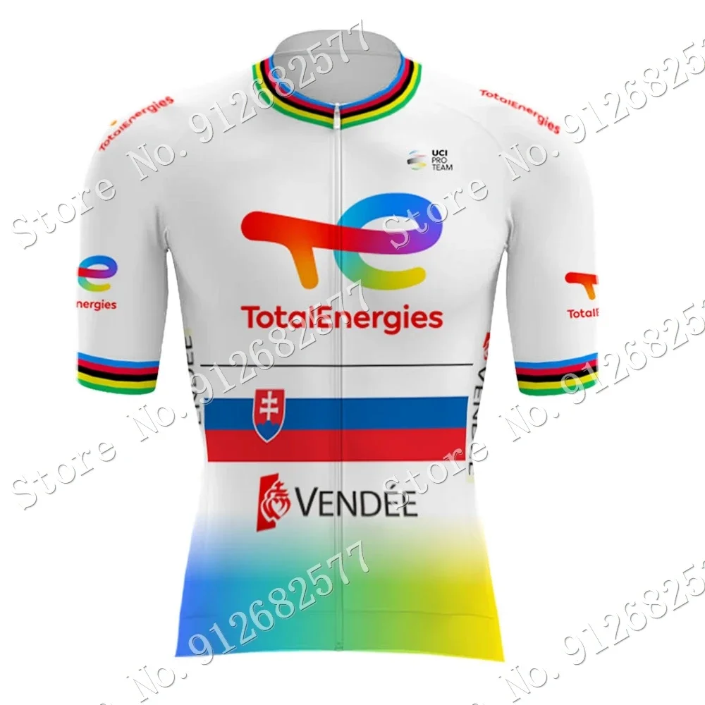 2024 Black Total New Energies Team Cycling Jersey Set Slovakia World Champion Cycling Clothing Road Bike Shirt Suit MTB Maillot