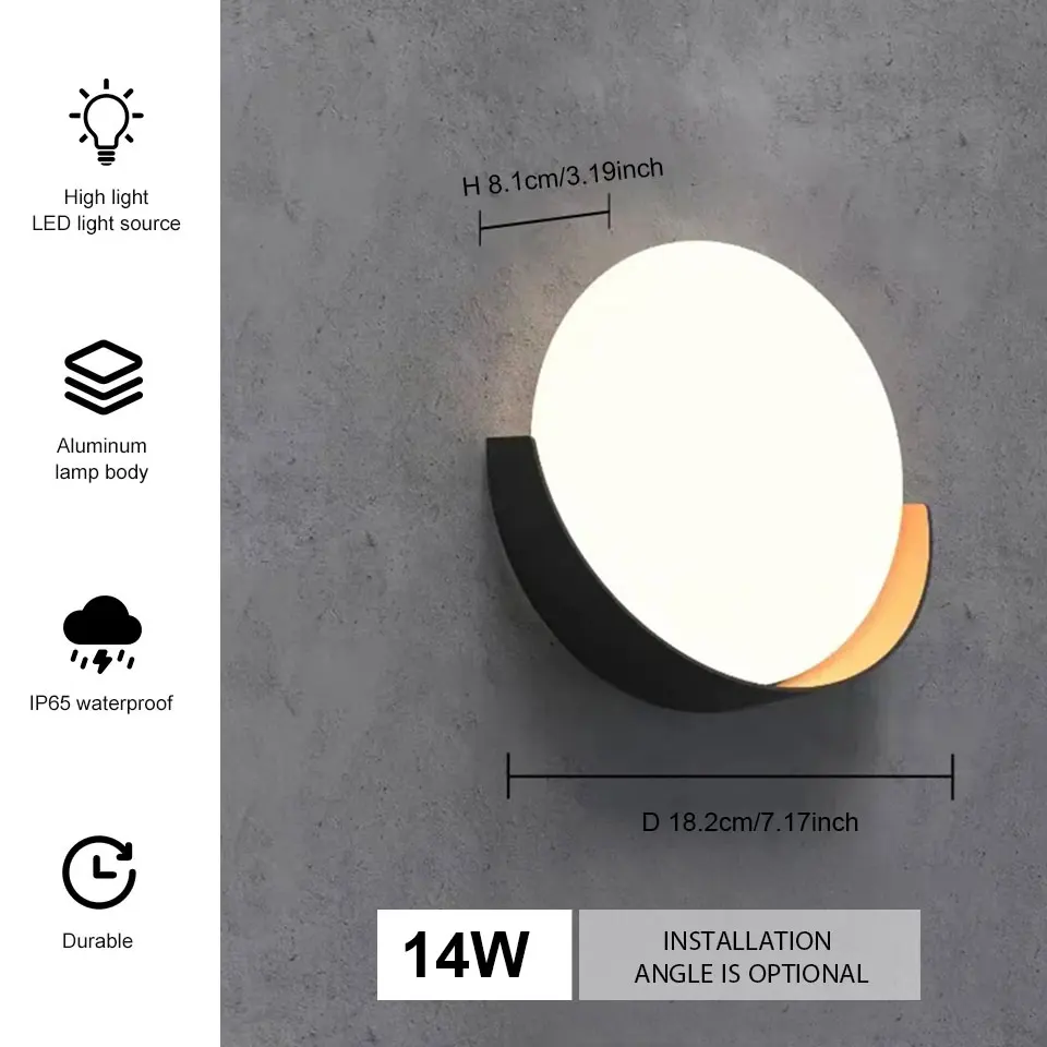 LED Wall Lihgt Aluminium AC85-265V Waterproof Led Lights Wall Lights Indoor Outdoor Wall Decor Panels For Home Corridor Lighting